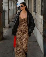 Abito leopardato lungo