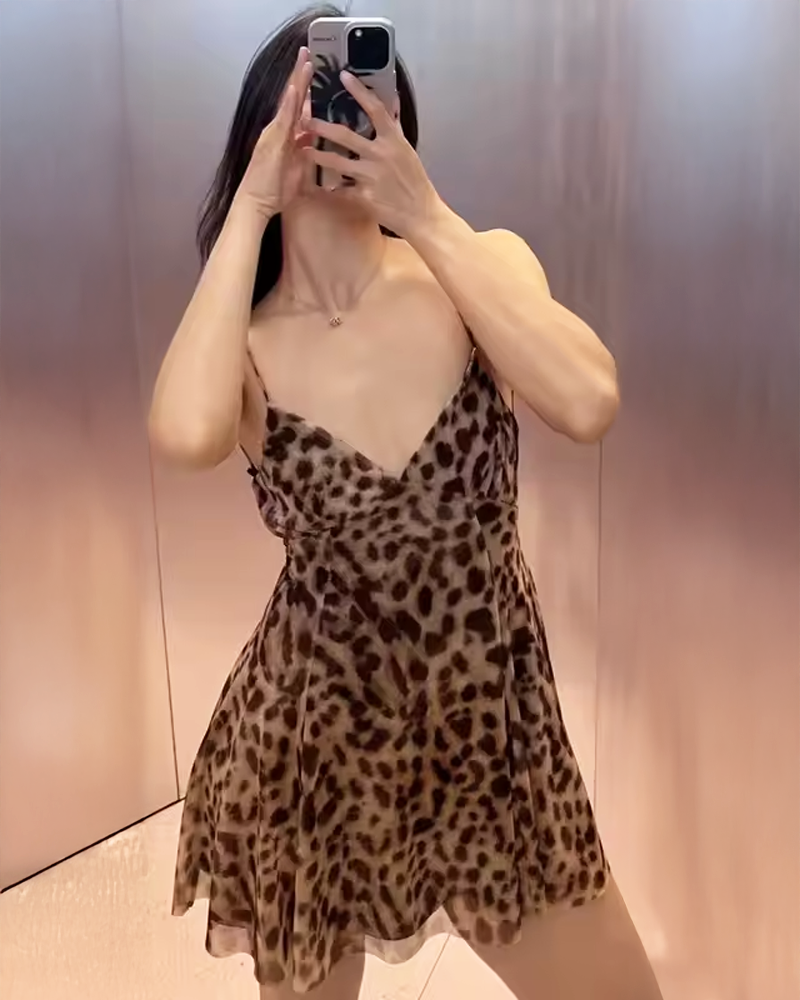 Abito leopardato corto