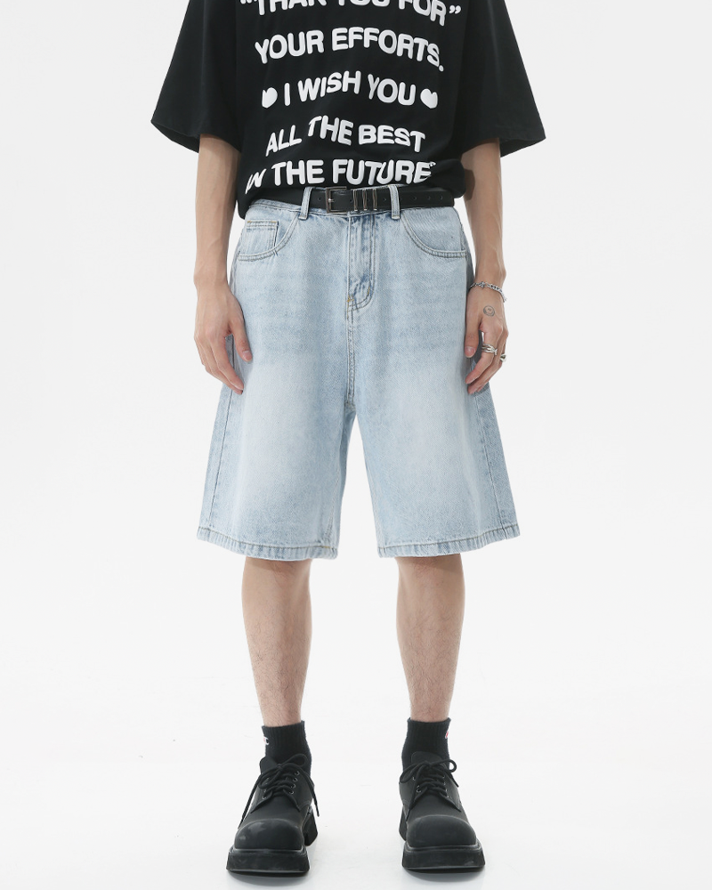 Hellblaue Jeans Shorts Herren