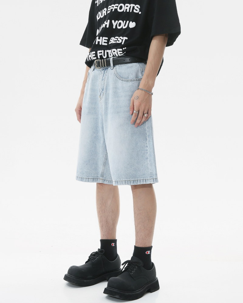 Hellblaue Jeans Shorts Herren