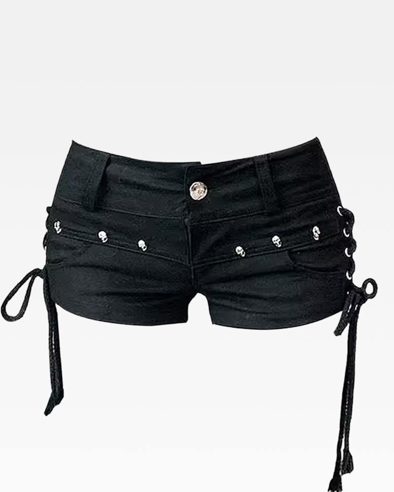 Kurze Schwarze Jeans Shorts Damen