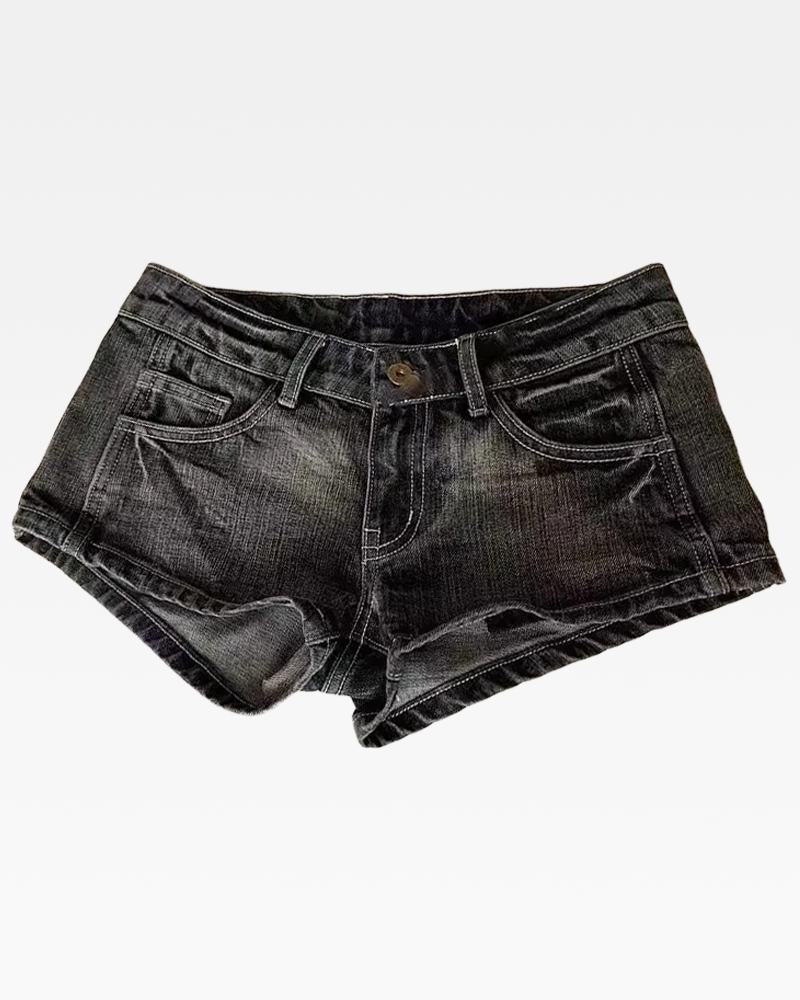 Jeans Shorts Damen Schwarz