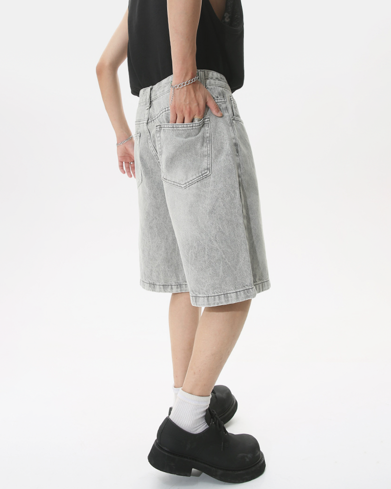 Gray denim shorts