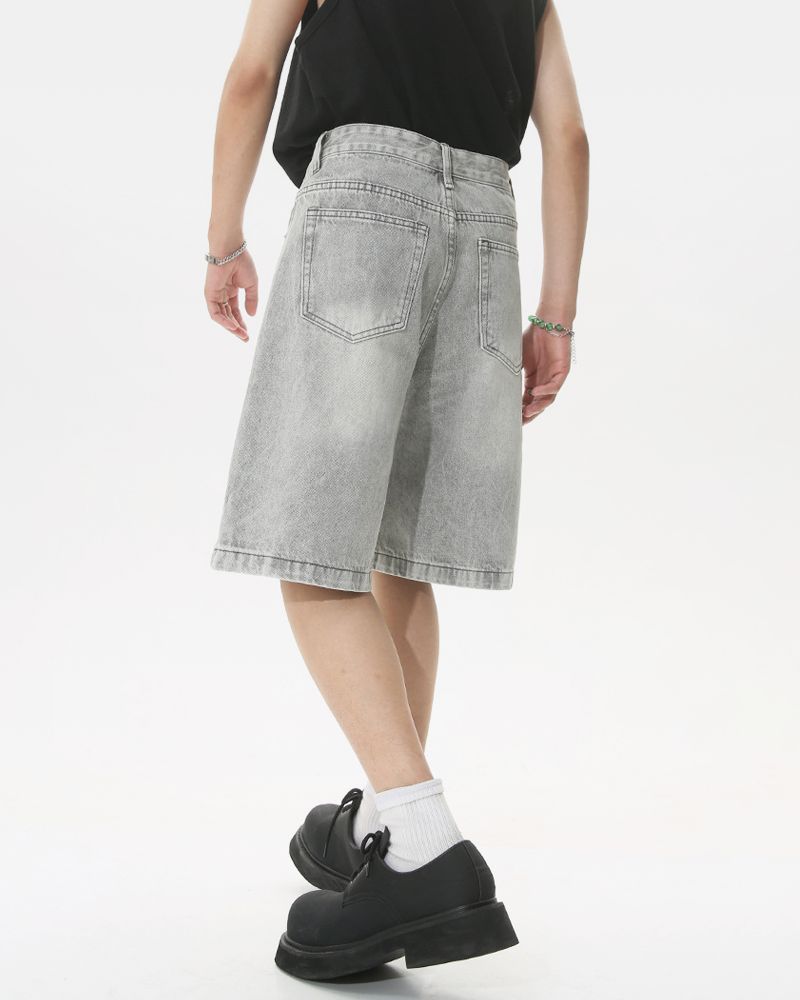 Gray denim shorts