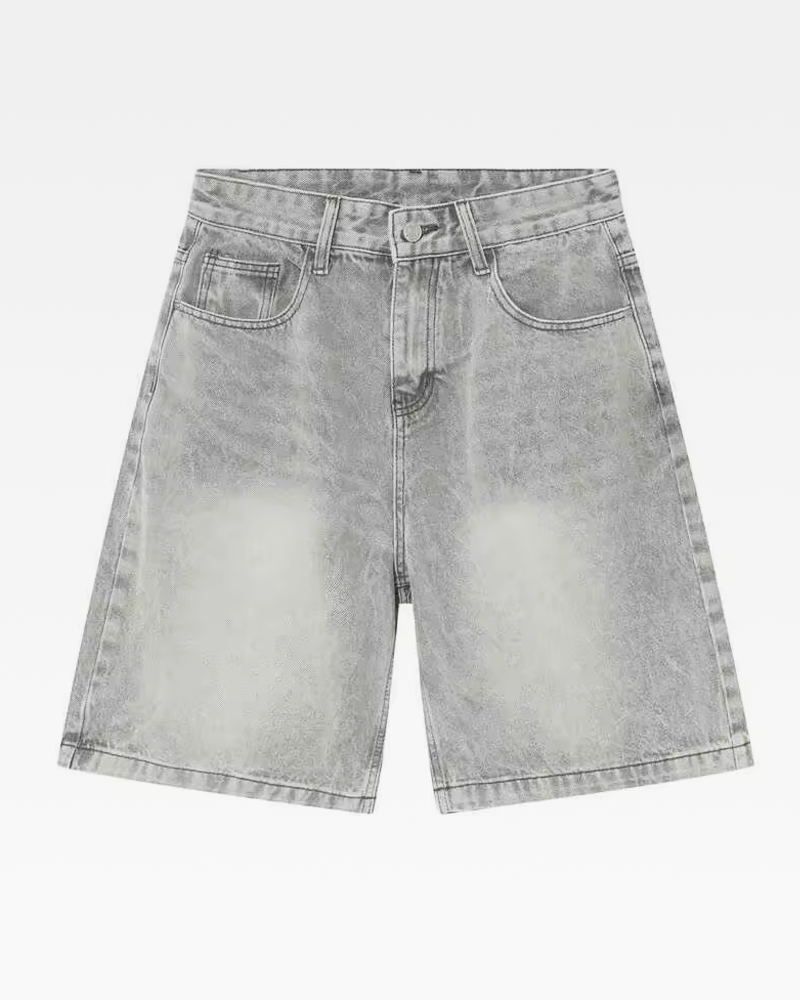 Gray denim shorts