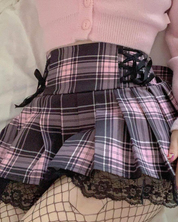 Faltenrock Kariert Kurz