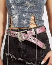 Ceinture strass rose