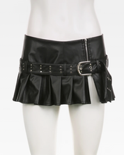 Leder Falten Minirock