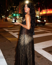 Sukienka koronkowa czarna przezroczysta