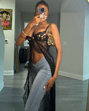 Sukienka koronkowa czarna przezroczysta