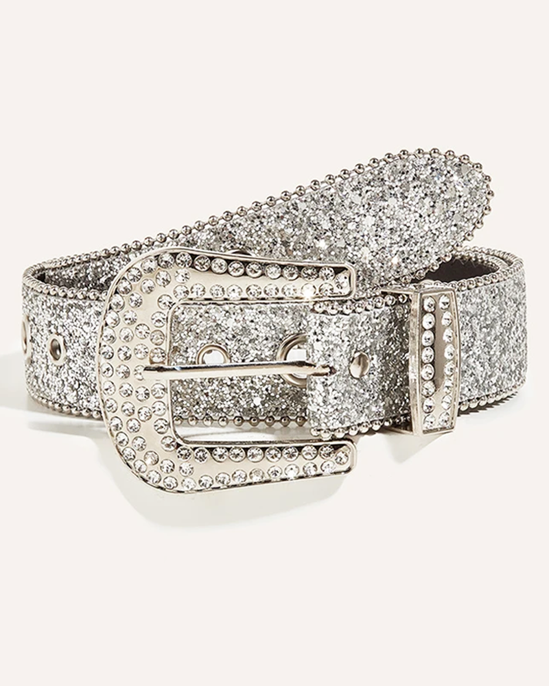 Silber Glitzer Gürtel