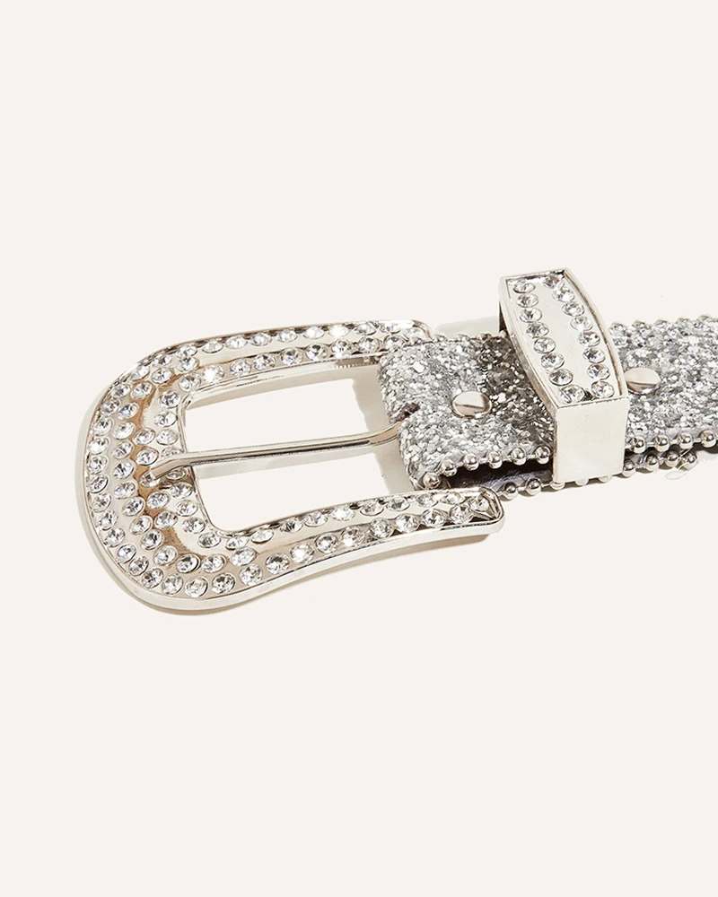 Silber Glitzer Gürtel