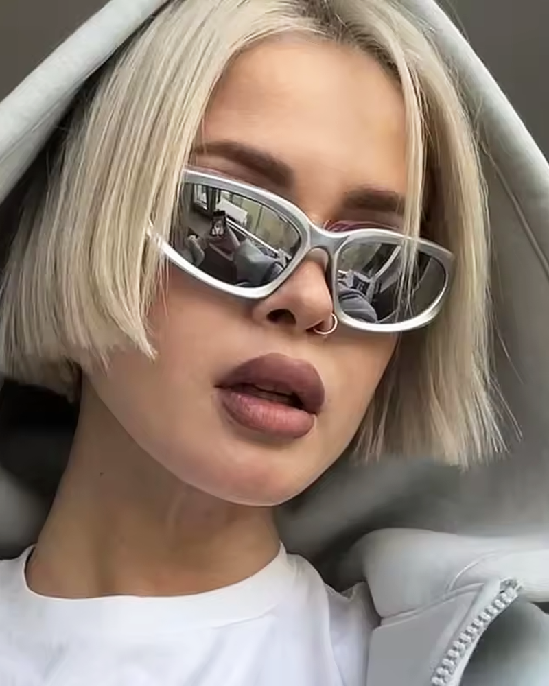 Silver Sunglasses Y2K