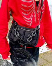 Skelett Hoodie mit Strasssteinen