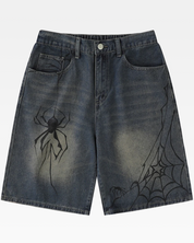 Spider Denim Shorts