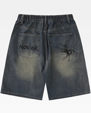 Spider Denim Shorts