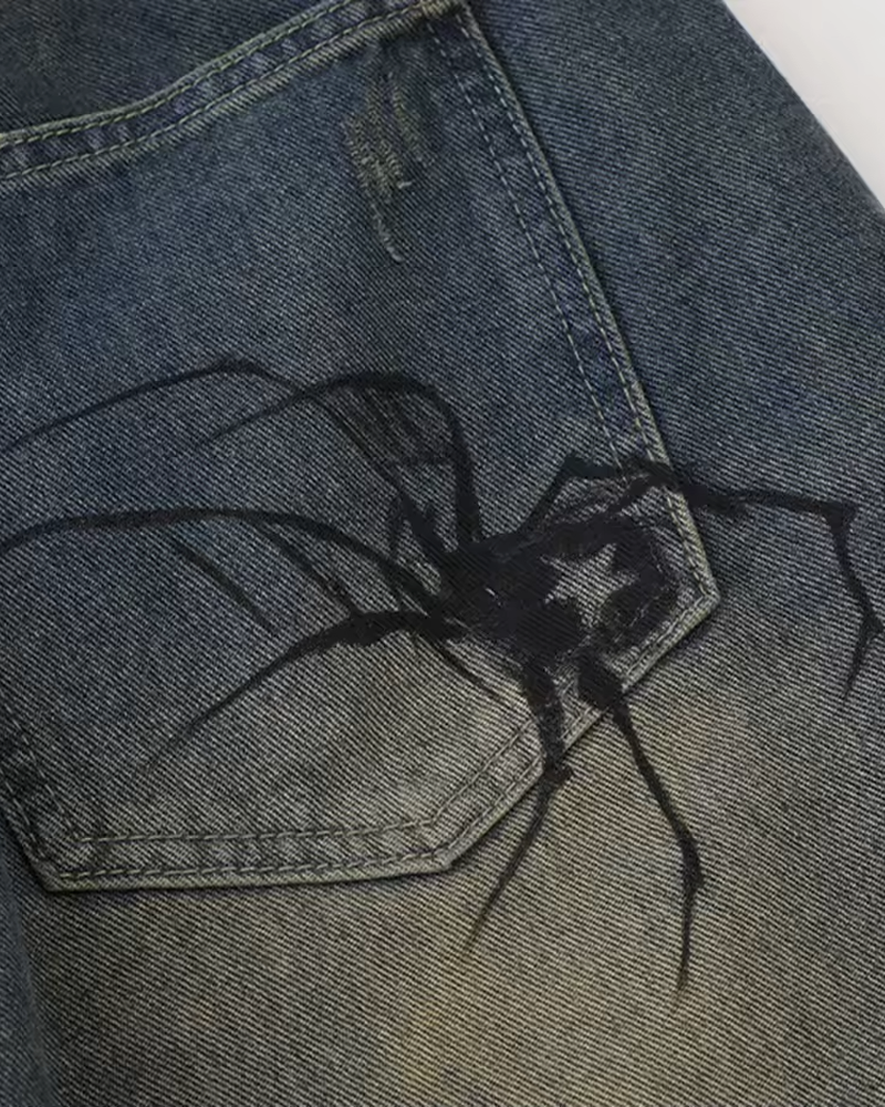 Spider Denim Shorts