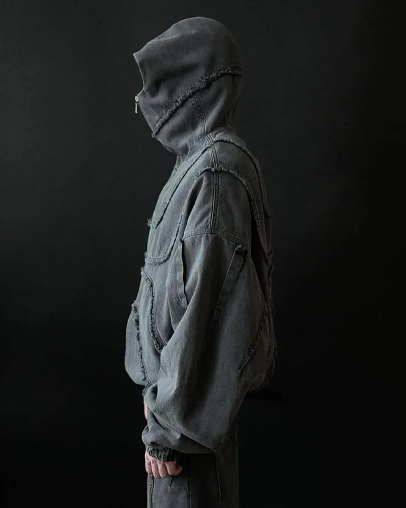 Jeansjacke mit Kapuze Herren Schwarz