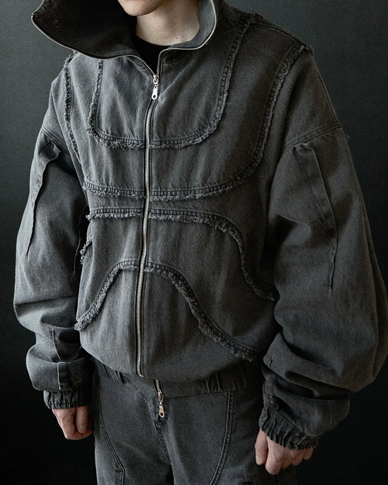 Jeansjacke mit Kapuze Herren Schwarz