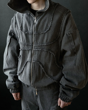 Jeansjacke mit Kapuze Herren Schwarz