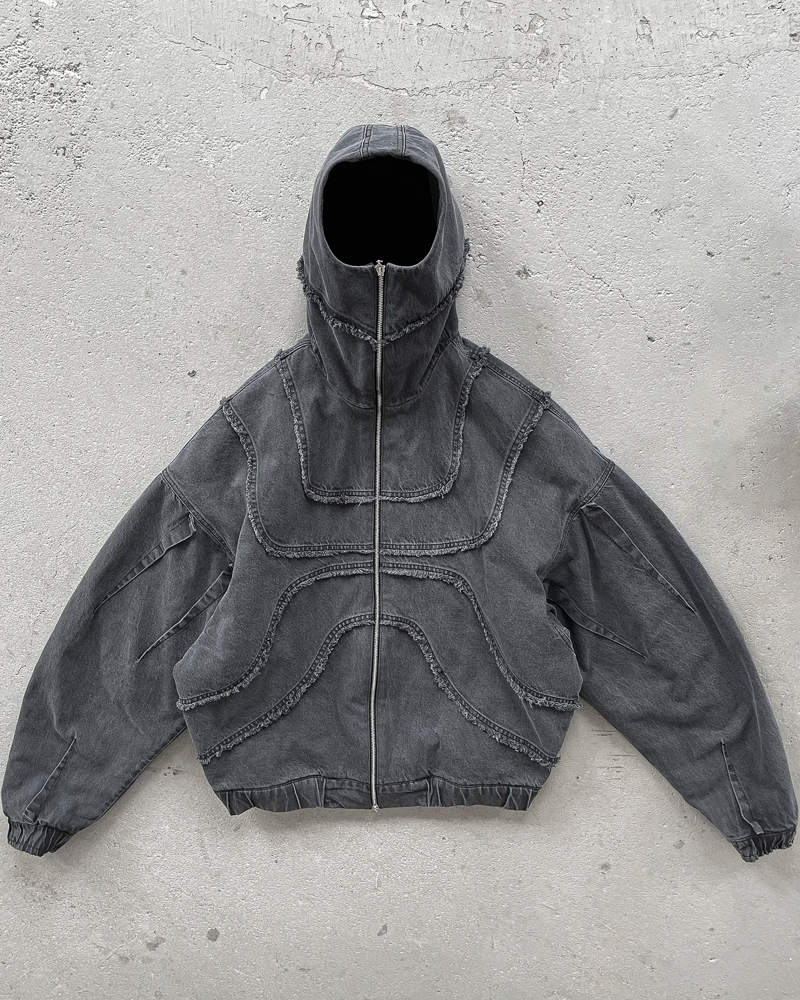 Jeansjacke mit Kapuze Herren Schwarz