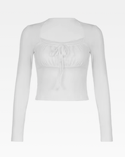 Crop Top Langarm Weiß