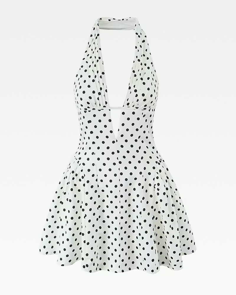 Kleid Polka Dots Weiß