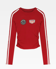 Crop Top Langarm Rot