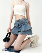 Spodnica mini jeansowa