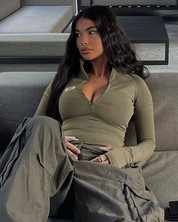 Crop Top mit Reißverschluss