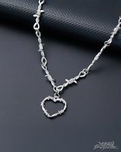 Barbed Wire Heart Necklace