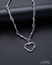 Barbed Wire Heart Necklace