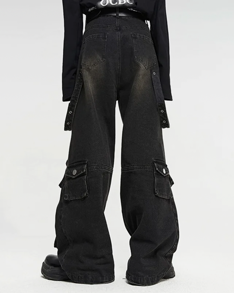 Schwarze Cargo Baggy Jeans​