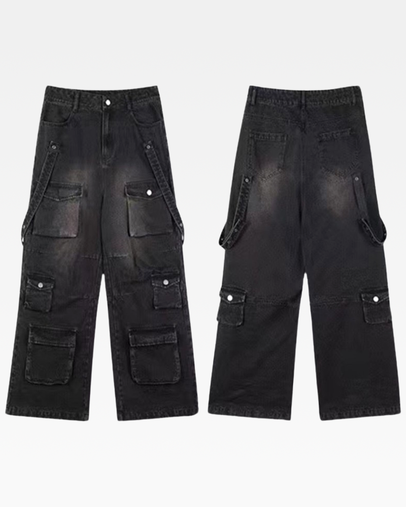 Schwarze Cargo Baggy Jeans​