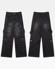Schwarze Cargo Baggy Jeans​