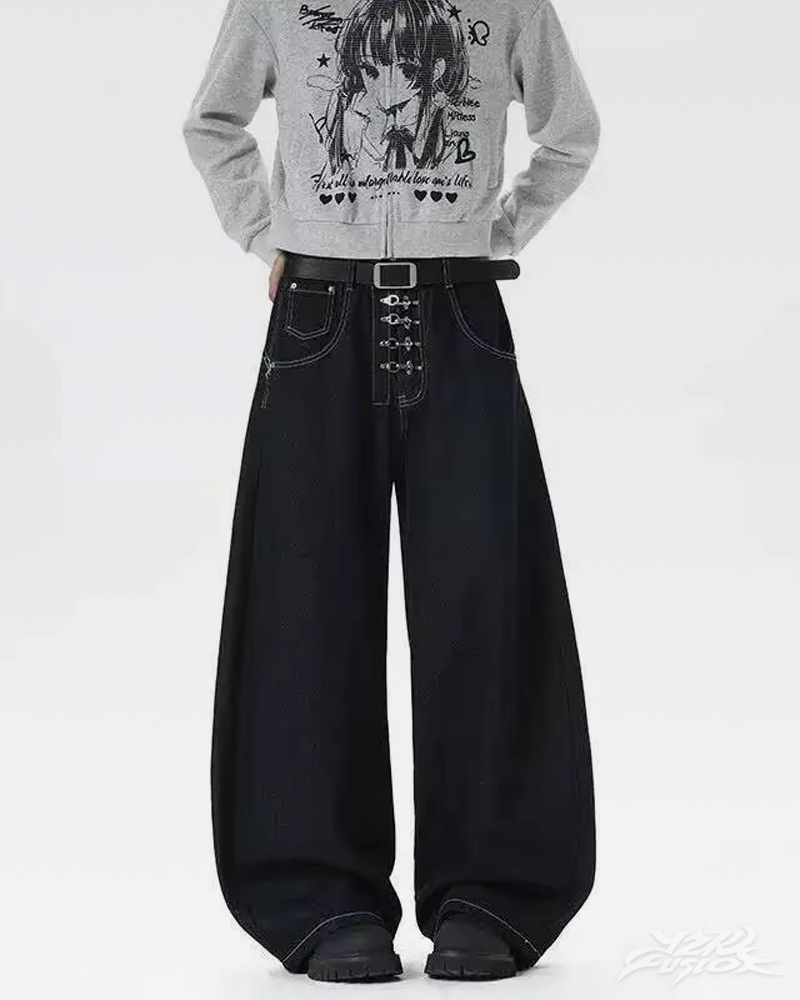 Barrel Jeans Schwarz
