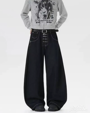 Barrel Jeans Schwarz