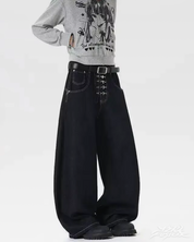 Barrel Jeans Schwarz