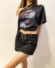 Black Denim Skort