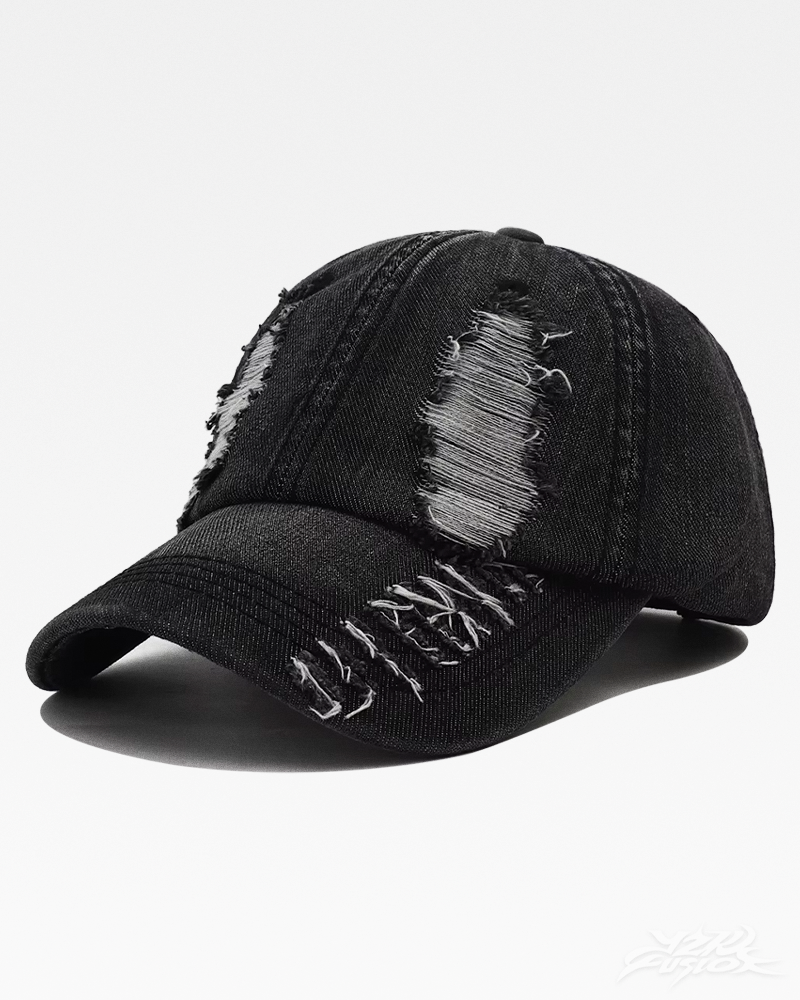 Cappello nero distressed