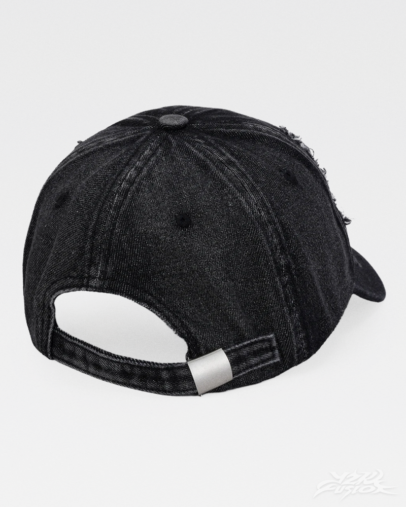 Cappello nero distressed