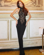 Langes Schwarzes Spitzenkleid