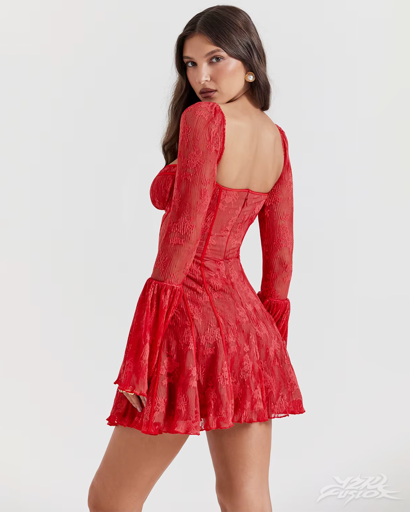 Abito in pizzo nero corto