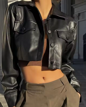 Kunstlederjacke Kurz Damen​