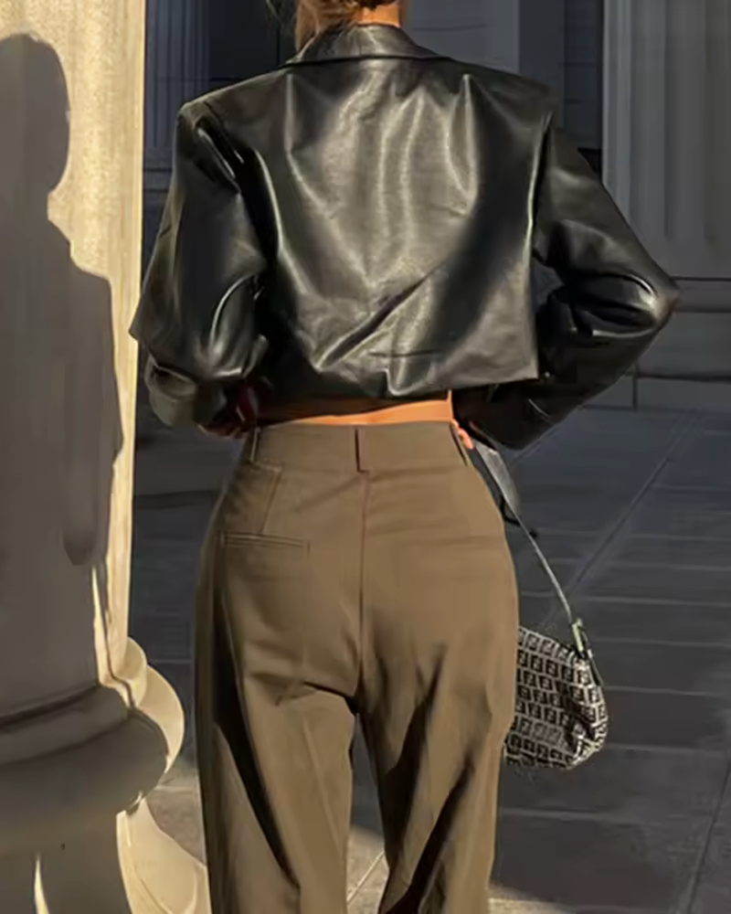 Kunstlederjacke Kurz Damen​