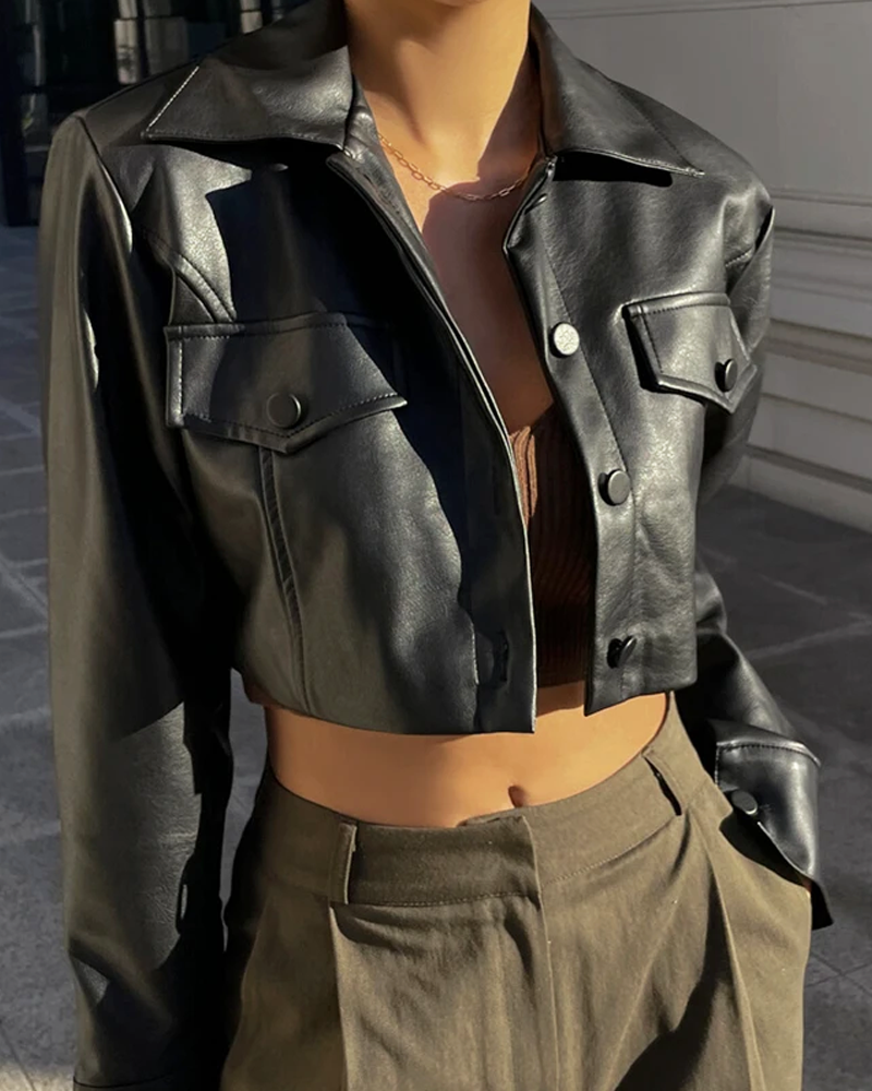 Kunstlederjacke Kurz Damen​