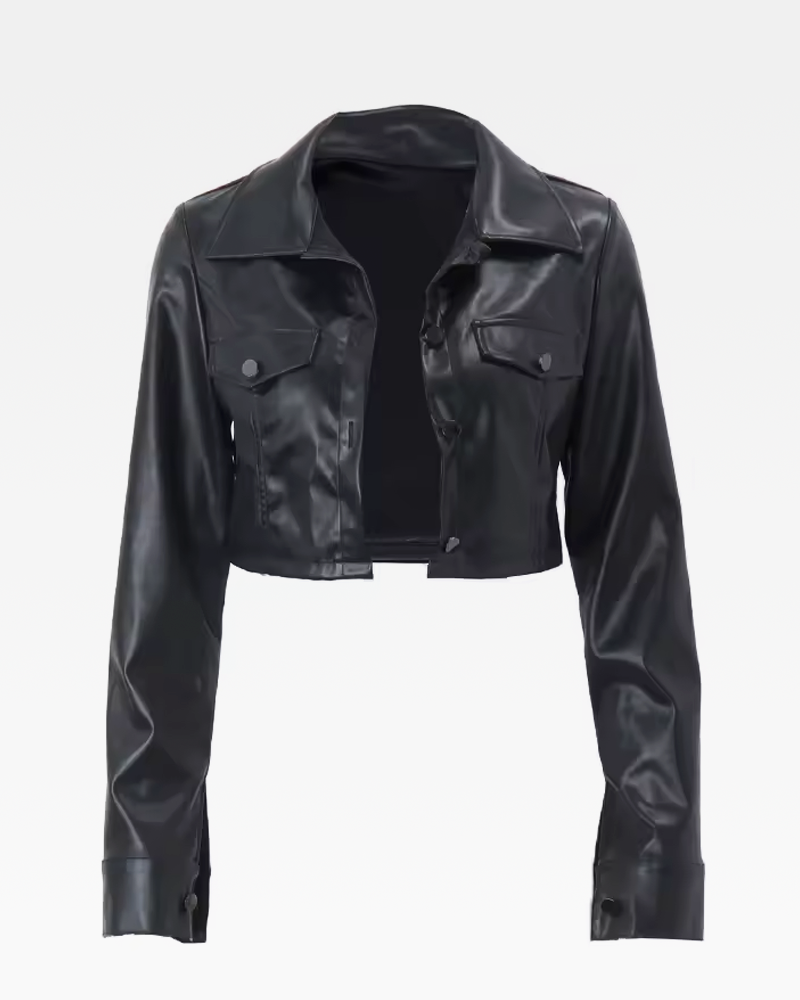 Kunstlederjacke Kurz Damen​