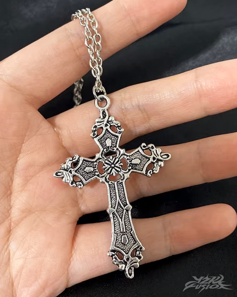 Cross Necklace Y2K | Y2K Fusion Cross Necklace Y2K | Y2K Fusion