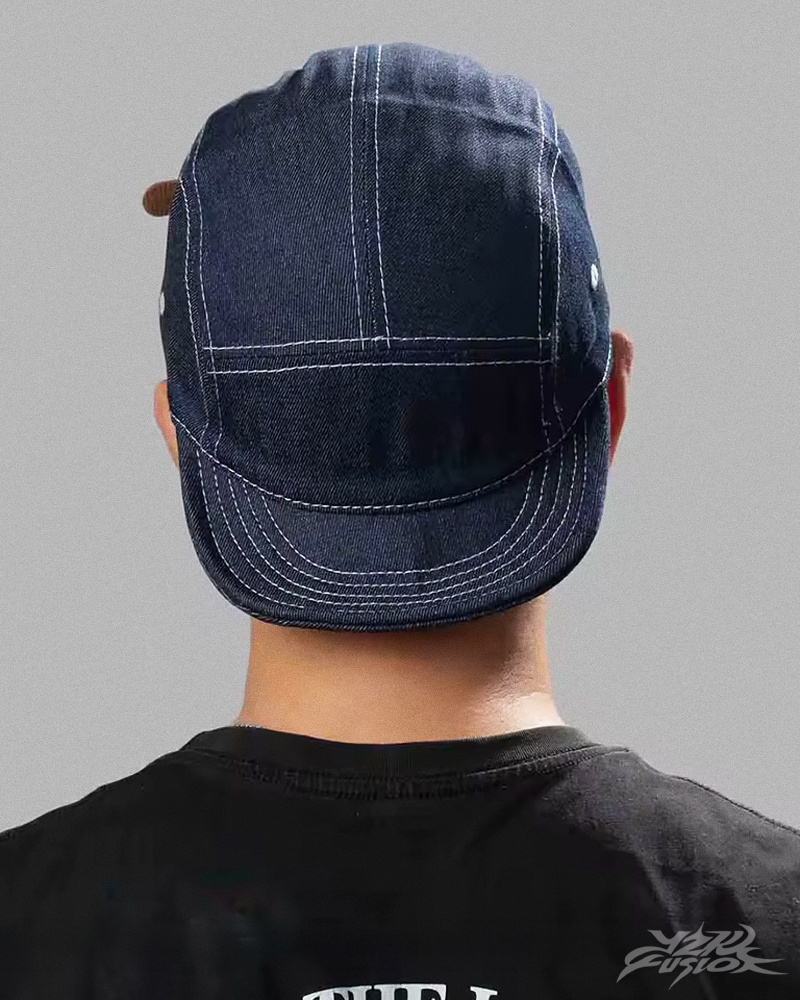Casquette visière plate denim