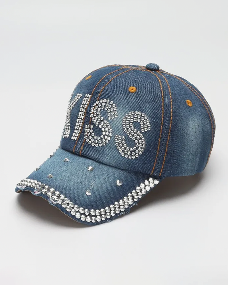 Jeans Cap mit Strass​